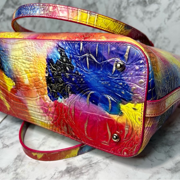 Brahmin Dandy Melbourne Medium Asher Tote Leather Shoulder Bag Rare Croc Purse - Picture 8 of 14